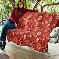Vintage Hawaiian Quilting Patterns Quilt Red Style Tribal Fabric Patchwork - Polynesian Pride