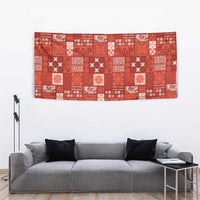 Vintage Hawaiian Quilting Patterns Tapestry Red Style Tribal Fabric Patchwork - Polynesian Pride