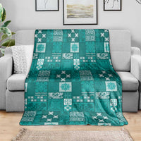 Vintage Hawaiian Quilting Patterns Blanket Turquoise Style Tribal Fabric Patchwork - Polynesian Pride