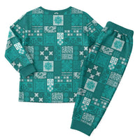 Vintage Hawaiian Quilting Patterns Christmas Pajama Set Turquoise Style Tribal Fabric Patchwork LT9 - Polynesian Pride
