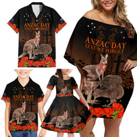 Kangaroo and Kiwi Bird ANZAC Day Custom Family Matching Off Shoulder Short Dress and Hawaiian Shirt Soldier Style LT9 - Polynesian Pride