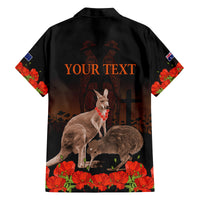 Kangaroo and Kiwi Bird ANZAC Day Custom Family Matching Off Shoulder Short Dress and Hawaiian Shirt Soldier Style LT9 - Polynesian Pride