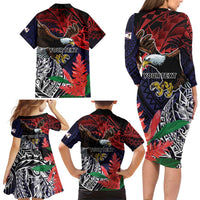 American Samoa Bald Eagle Personalized Family Matching Long Sleeve Bodycon Dress and Hawaiian Shirt Samoa Muamua Le Atua LT9 - Polynesian Pride