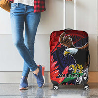 American Samoa Bald Eagle Personalized Luggage Cover Samoa Muamua Le Atua