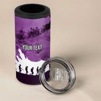 Anzac Day Gallipoli Personalised 4 in 1 Can Cooler Tumbler Purple Poppy Flowers LT9 - Polynesian Pride
