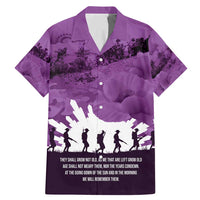 Anzac Day Gallipoli Personalised Family Matching Mermaid Dress and Hawaiian Shirt Purple Poppy Flowers LT9 Dad's Shirt - Short Sleeve Purple - Polynesian Pride