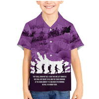 Anzac Day Gallipoli Personalised Family Matching Mermaid Dress and Hawaiian Shirt Purple Poppy Flowers LT9 Son's Shirt Purple - Polynesian Pride