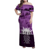 Anzac Day Gallipoli Personalised Family Matching Off Shoulder Maxi Dress and Hawaiian Shirt Purple Poppy Flowers LT9 Mom's Dress Purple - Polynesian Pride