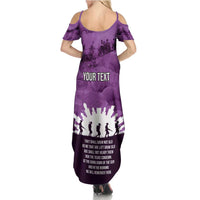 Anzac Day Gallipoli Personalised Family Matching Summer Maxi Dress and Hawaiian Shirt Purple Poppy Flowers LT9 - Polynesian Pride