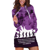 Anzac Day Gallipoli Personalised Hoodie Dress Purple Poppy Flowers LT9 Purple - Polynesian Pride