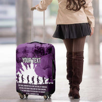 Anzac Day Gallipoli Personalised Luggage Cover Purple Poppy Flowers
