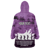 Anzac Day Gallipoli Personalised Wearable Blanket Hoodie Purple Poppy Flowers LT9 - Polynesian Pride