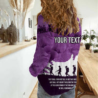 Anzac Day Gallipoli Personalised Women Casual Shirt Purple Poppy Flowers LT9 - Polynesian Pride