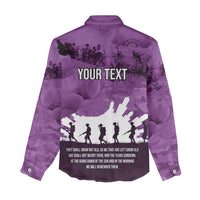 Anzac Day Gallipoli Personalised Women Casual Shirt Purple Poppy Flowers LT9 - Polynesian Pride