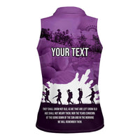 Anzac Day Gallipoli Personalised Women Sleeveless Polo Shirt Purple Poppy Flowers LT9 - Polynesian Pride