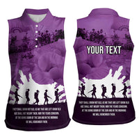 Anzac Day Gallipoli Personalised Women Sleeveless Polo Shirt Purple Poppy Flowers LT9 - Polynesian Pride