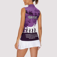 Anzac Day Gallipoli Personalised Women Sleeveless Polo Shirt Purple Poppy Flowers LT9 - Polynesian Pride