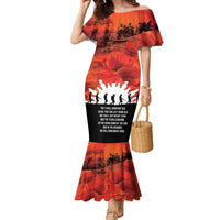 Anzac Day Gallipoli Personalised Family Matching Mermaid Dress and Hawaiian Shirt Red Poppy Flowers LT9 Mom's Dress Red - Polynesian Pride