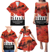 Anzac Day Gallipoli Personalised Family Matching Puletasi and Hawaiian Shirt Red Poppy Flowers LT9 - Polynesian Pride