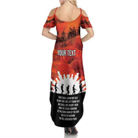 Anzac Day Gallipoli Personalised Family Matching Summer Maxi Dress and Hawaiian Shirt Red Poppy Flowers LT9 - Polynesian Pride