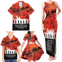 Anzac Day Gallipoli Personalised Family Matching Tank Maxi Dress and Hawaiian Shirt Red Poppy Flowers LT9 - Polynesian Pride
