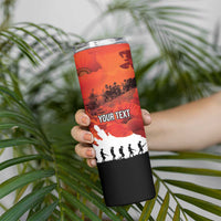 Anzac Day Gallipoli Personalised Skinny Tumbler Red Poppy Flowers LT9 - Polynesian Pride