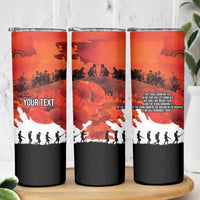 Anzac Day Gallipoli Personalised Skinny Tumbler Red Poppy Flowers LT9 - Polynesian Pride