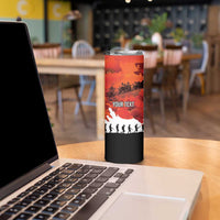 Anzac Day Gallipoli Personalised Skinny Tumbler Red Poppy Flowers LT9 - Polynesian Pride