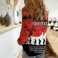 Anzac Day Gallipoli Personalised Women Casual Shirt Red Poppy Flowers LT9 - Polynesian Pride