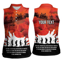 Anzac Day Gallipoli Personalised Women Sleeveless Polo Shirt Red Poppy Flowers LT9 - Polynesian Pride