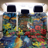 Kiwi-Kookaburra Bird ANZAC Personalised Back Car Seat Cover Aussie Golden Wattle Poppy Flowers LT9 - Polynesian Pride