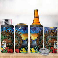 Kiwi-Kookaburra Bird ANZAC Personalised 4 in 1 Can Cooler Tumbler Aussie Golden Wattle Poppy Folowers LT9 - Polynesian Pride