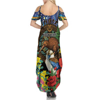 Kiwi-Kookaburra Bird ANZAC Personalised Family Matching Summer Maxi Dress and Hawaiian Shirt Aussie Golden Wattle Poppy Flowers LT9 - Polynesian Pride