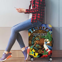 Kiwi-Kookaburra Bird ANZAC Personalised Luggage Cover Aussie Golden Wattle Poppy Flowers LT9 - Polynesian Pride