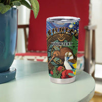 Kiwi-Kookaburra Bird ANZAC Personalised Tumbler Cup Aussie Golden Wattle Poppy Folowers LT9 - Polynesian Pride
