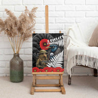 Kiwi-Tui Bird Soldier ANZAC Day Personalised Canvas Wall Art Maori Silver Fern Motif LT9 - Polynesian Pride