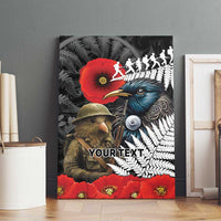 Kiwi-Tui Bird Soldier ANZAC Day Personalised Canvas Wall Art Maori Silver Fern Motif LT9 - Polynesian Pride