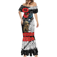 Kiwi-Tui Bird Soldier ANZAC Day Personalised Mermaid Dress Maori Silver Fern Motif LT9 - Polynesian Pride