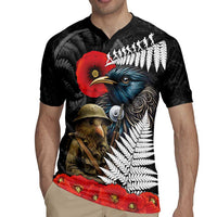 Kiwi-Tui Bird Soldier ANZAC Day Personalised Rugby Jersey Maori Silver Fern Motif LT9 - Polynesian Pride