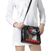 Kiwi-Tui Bird Soldier ANZAC Day Personalised Shoulder Handbag Maori Silver Fern Motif LT9 - Polynesian Pride