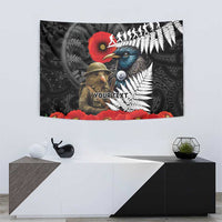 Kiwi-Tui Bird Soldier ANZAC Day Personalised Tapestry Maori Silver Fern Motif LT9 - Polynesian Pride