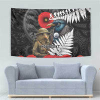 Kiwi-Tui Bird Soldier ANZAC Day Personalised Tapestry Maori Silver Fern Motif LT9 - Polynesian Pride