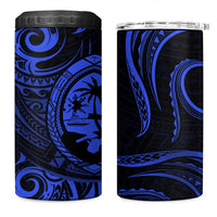 Polynesian Guam Coat of Arms 4 in 1 Can Cooler Tumbler Polynesian Tribal Tattoo Blue Version LT9 One Size: 16 oz Blue - Polynesian Pride