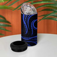 Polynesian Guam Coat of Arms 4 in 1 Can Cooler Tumbler Polynesian Tribal Tattoo Blue Version LT9 - Polynesian Pride
