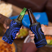 Polynesian Guam Coat of Arms 4 in 1 Can Cooler Tumbler Polynesian Tribal Tattoo Blue Version LT9 - Polynesian Pride