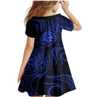 Polynesian Guam Coat of Arms Family Matching Mermaid Dress and Hawaiian Shirt Polynesian Tribal Tattoo Blue Version LT9 - Polynesian Pride