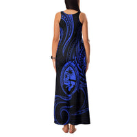 Polynesian Guam Coat of Arms Family Matching Tank Maxi Dress and Hawaiian Shirt Polynesian Tribal Tattoo Blue Version LT9 - Polynesian Pride
