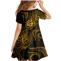 Polynesian Guam Coat of Arms Family Matching Mermaid Dress and Hawaiian Shirt Polynesian Tribal Tattoo Gold Version LT9 - Polynesian Pride