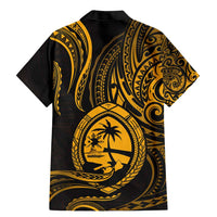 Polynesian Guam Coat of Arms Family Matching Mermaid Dress and Hawaiian Shirt Polynesian Tribal Tattoo Gold Version LT9 - Polynesian Pride