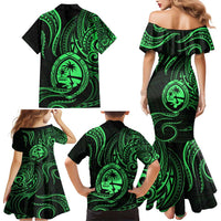 Polynesian Guam Coat of Arms Family Matching Mermaid Dress and Hawaiian Shirt Polynesian Tribal Tattoo Green Version LT9 - Polynesian Pride